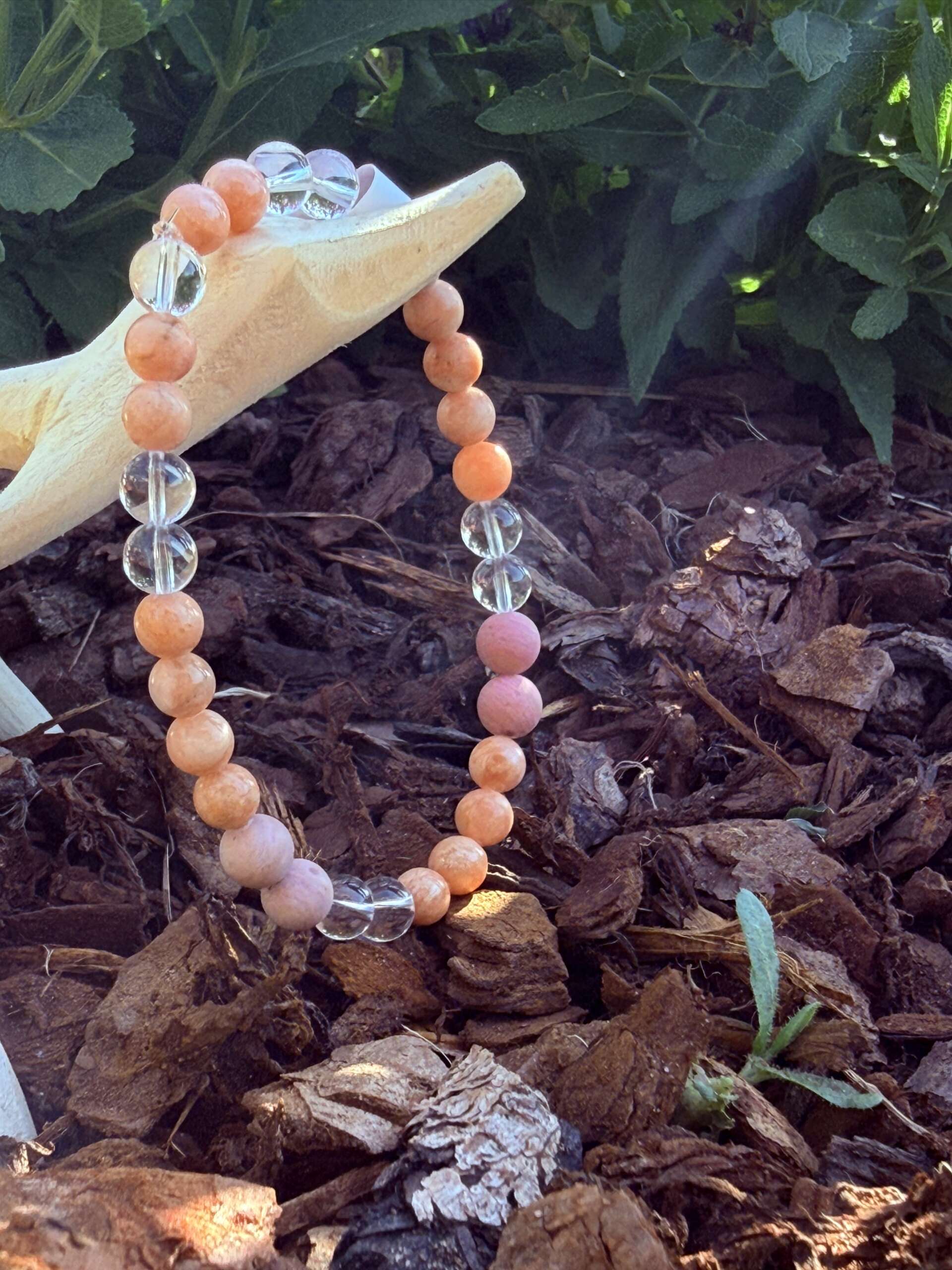 Handgemaakte armband – Thuliet, Bergkristal & Bariet